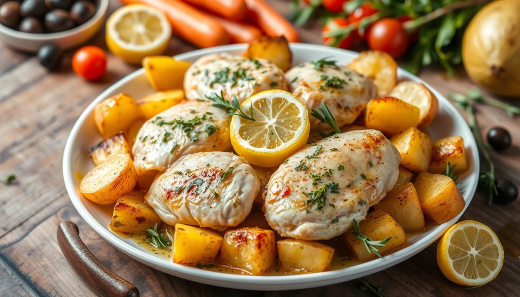 greek lemon chicken and potatoes