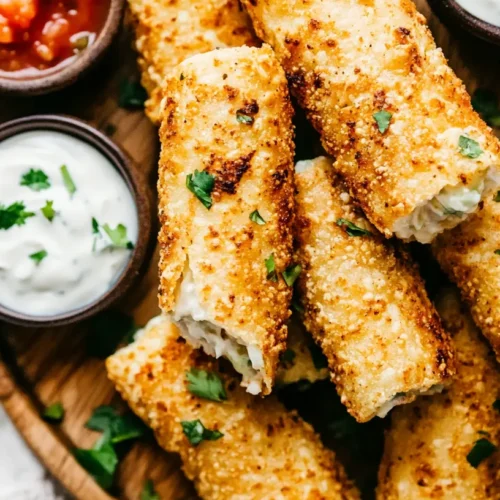 Crispy frozen taquitos in air fryer served with dips