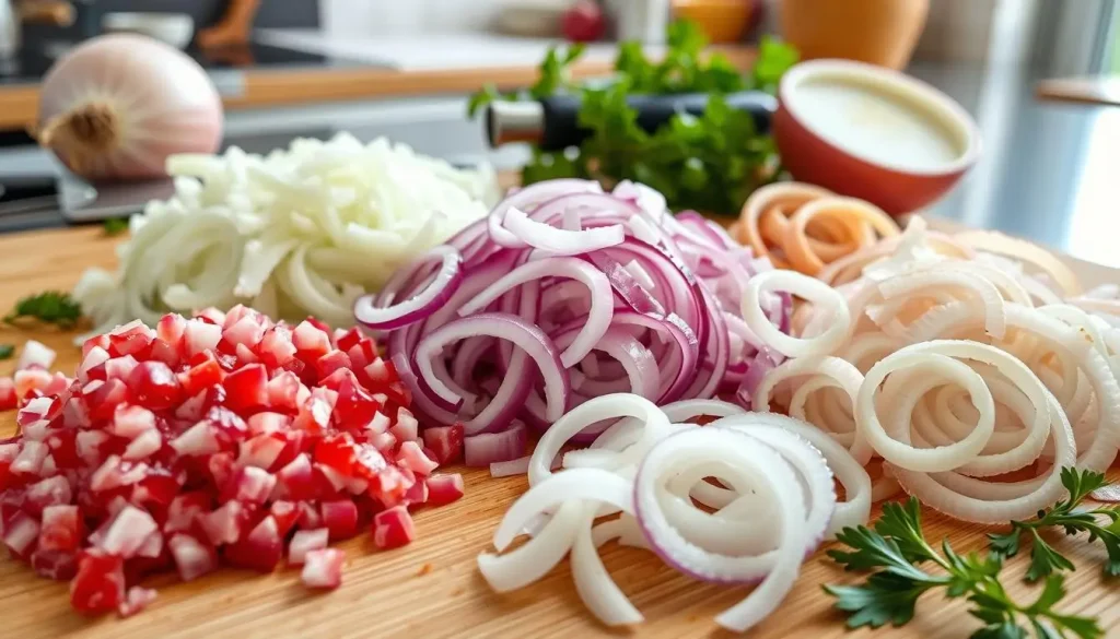 Onion Slicing Techniques For Salad Preparation