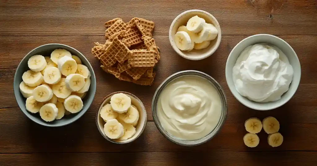 Ingredients for banana pudding ice cream